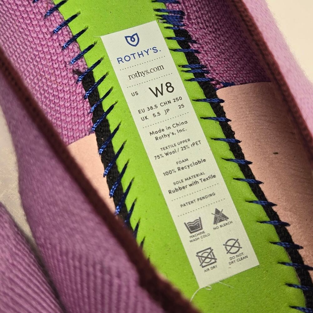 Rothy's Sz 8 Limited Edition The Merino Wool Tassel Slip On Loafer Flat Lavender - Picture 4 of 6